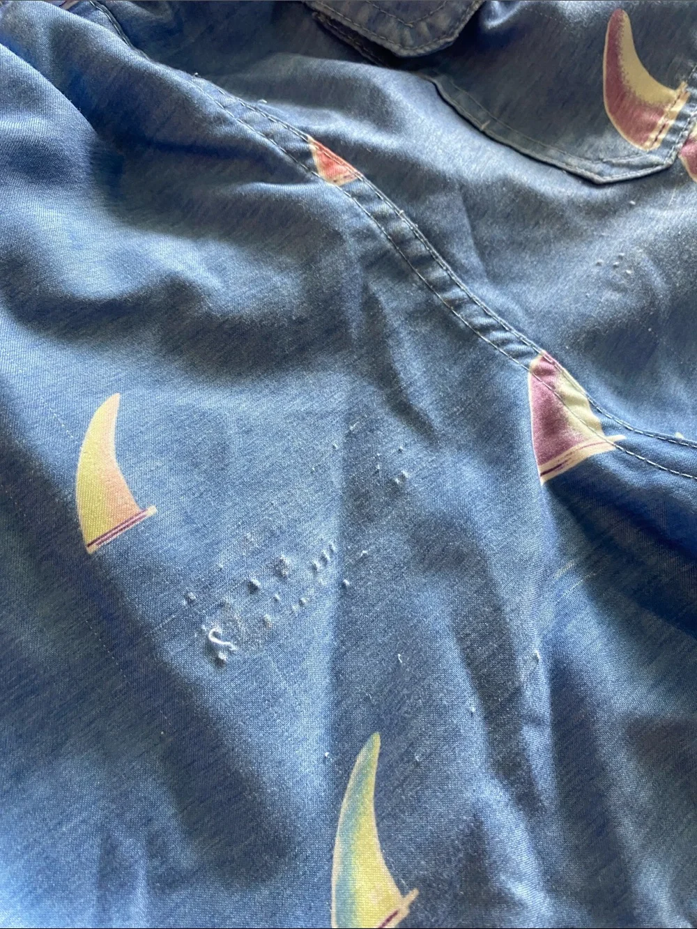 Spicy Tuna Boys Swim Trunks - Blue with shark fin graphics